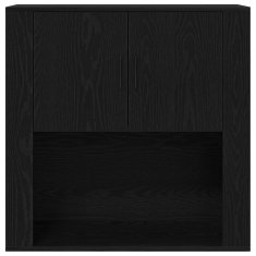Vidaxl Omarica na steni Črni hrast 80 x 33 x 80 cm Konstruiran les