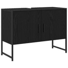 Vidaxl Komplet pohištva za kopalnico 2 pcs Črna 80 x 33 x 60 cm