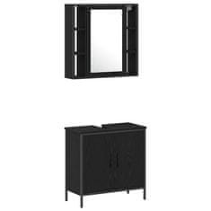 Vidaxl Komplet pohištva za kopalnico 4 pcs Črna 33 x 33 x 185.5 cm