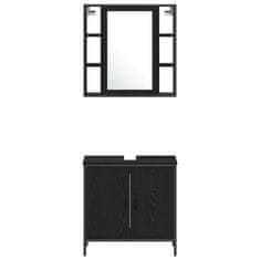 Vidaxl Komplet pohištva za kopalnico 4 pcs Črna 33 x 33 x 185.5 cm