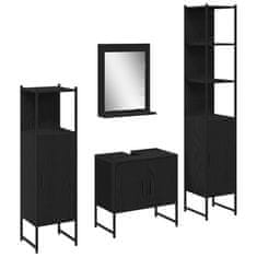 Vidaxl Komplet pohištva za kopalnico 4 pcs Črna 33 x 33 x 185.5 cm