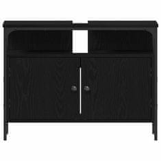 Vidaxl Komplet omaric za kopalnico 4 pcs Črni hrast 33 x 33 x 185.5 cm