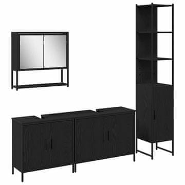 Vidaxl Komplet pohištva za kopalnico 4 pcs Črna 33 x 33 x 185.5 cm