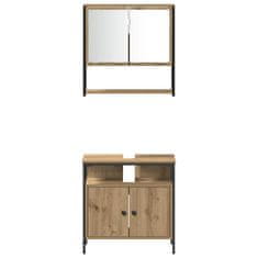Vidaxl Komplet pohištva za kopalnico 3 pcs Rjava 33 x 33 x 120,5 cm