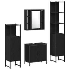 Vidaxl Komplet pohištva za kopalnico 4 pcs Črna 33 x 33 x 185.5 cm
