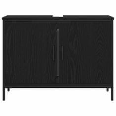 Vidaxl Komplet pohištva za kopalnico 3 pcs Črna 80 x 30 x 44 cm