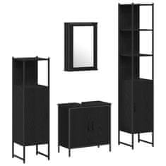Vidaxl Komplet pohištva za kopalnico 4 pcs Črna 33 x 33 x 185.5 cm