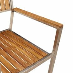 Vidaxl 3-delni set za zunanjo jedilnico iz trdnega akacijevega lesa