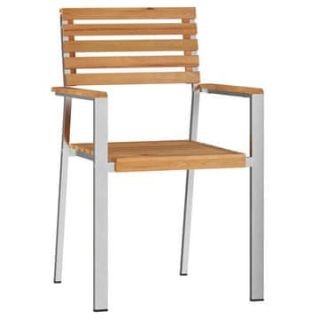 Vidaxl Vrtni Stol 2 szt. Olje naravno 56 x 54,5 x 87 cm Trden tikov les