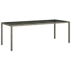 Vidaxl Vrtnja jedilna miza Siva 250 x 100 x 75 cm Poly ratan