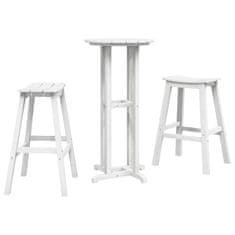 Vidaxl 3-delni vrtni bar set bela HDPE