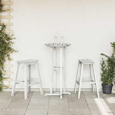 Vidaxl 3-delni vrtni bar set bela HDPE