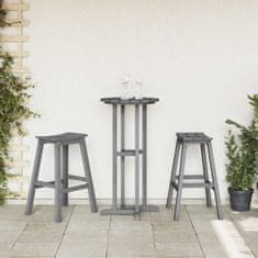 Vidaxl 3-delni vrtni bar set svetlo siv HDPE