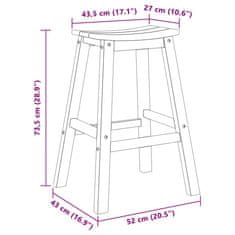 Vidaxl Barski stol 2 pcs Bela 52 x 43 x 73,5 cm HDPE