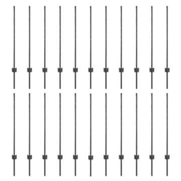 Vidaxl Steber ograje. 22 pcs Siva 140 cm Jeklo