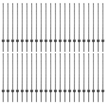 Vidaxl Ograjni stebri 88 pcs Siva 140 cm Jeklo
