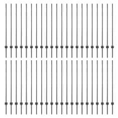 Vidaxl Ograjni stebri 88 pcs Siva 160 cm Jeklo