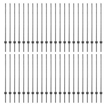 Vidaxl Ograjni stebri 88 pcs Siva 160 cm Jeklo