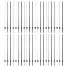 Vidaxl Ograjni stebri 88 pcs Siva 200 cm Jeklo