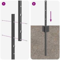 Vidaxl Ograjni stebri 88 pcs Siva 140 cm Jeklo