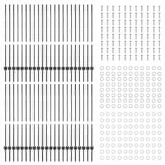 Vidaxl Ograjni stebri 88 pcs Siva 160 cm Jeklo