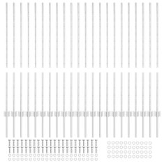 Vidaxl Ograjni stebri 44 pcs srebrna Cinkana jeklena
