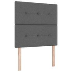 Vidaxl Postelja z vzmetnico z vzmetnico Temno siva 100 x 200 cm blago