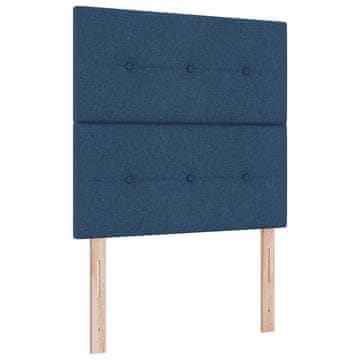 Vidaxl LED Box Spring Postelja z vzglavjem Modra 120 x 200 cm blago