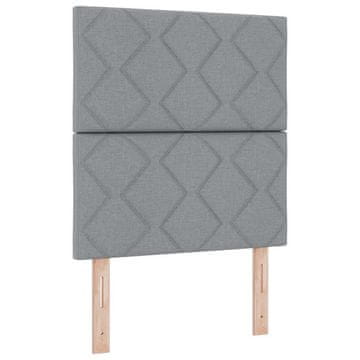 Vidaxl Postelja z vzmetnico z vzglavjem Svetlo siva 80 x 200 cm blago