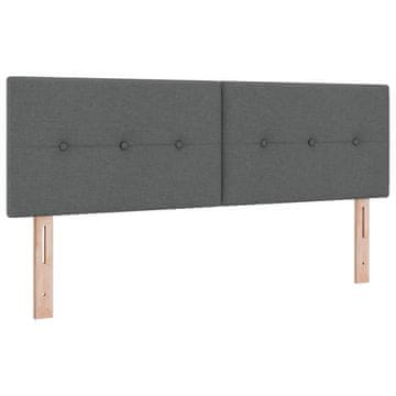 Vidaxl LED glava postelje z LED trakami Temno siva 160 cm blago