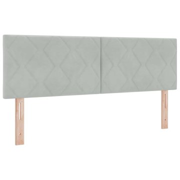 Vidaxl LED glava postelje Svetlo siva 144 cm Žamet