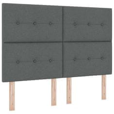 Vidaxl Postelja z vzmetnico z vzmetnico Temno siva 160 x 200 cm blago