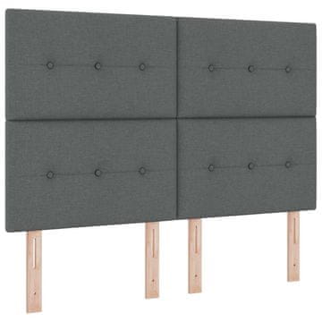Vidaxl Postelja z vzmetnico z vzmetnico Temno siva 160 x 200 cm blago