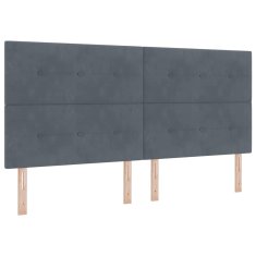 Vidaxl Postelja z vzmetnico z vzmetnico Temno siva 200 x 200 cm Žamet