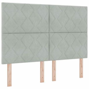 Vidaxl LED glava postelje Svetlo siva 144 cm Žamet