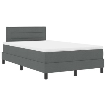 Vidaxl Postelja z vzmetnico z vzmetnico Temno siva 120 x 200 cm blago