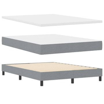 Vidaxl Postelja boxspring z vzmetnico Svetlo siva 140 x 190 cm blago
