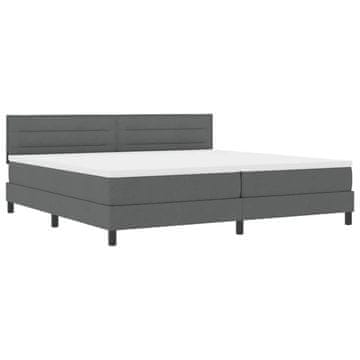 Vidaxl Postelja z vzmetnico z vzmetnico Temno siva 200 x 200 cm blago