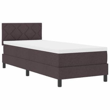 Vidaxl Postelja z vzmetnico z vzmetnico Temno rjava 80 x 200 cm blago