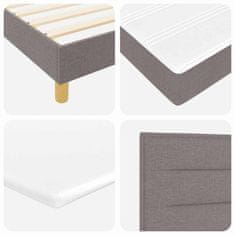 Vidaxl Postelja boxspring z vzmetnico Taupe 200 x 200 cm blago