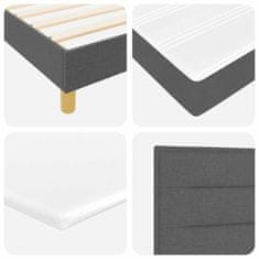 Vidaxl Postelja boxspring z vzmetnico Temno siva 200 x 200 cm blago