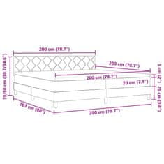Vidaxl Postelja boxspring z vzmetnico Temno siva 200 x 200 cm blago
