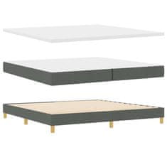 Vidaxl Postelja boxspring z vzmetnico Temno siva 200 x 200 cm blago
