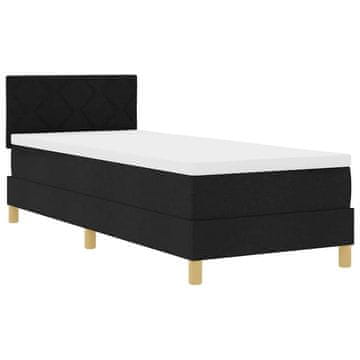 Vidaxl LED Box Spring Postelja z blazino Črna 80 x 200 cm blago