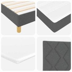 Vidaxl Postelja boxspring z vzmetnico Temno siva 200 x 200 cm blago
