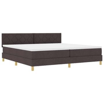 Vidaxl LED Box Spring Postelja Temno rjava 200 x 200 cm blago