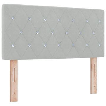 Vidaxl LED glava postelje z LED trakami Svetlo siva 100 cm Žamet