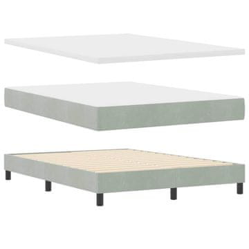 Vidaxl LED Box Spring Postelja z LED Svetlo siva 140 x 200 cm Žamet