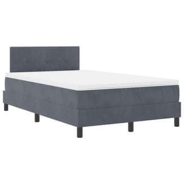 Vidaxl LED Box Spring Postelja Temno siva 120 x 200 cm Žamet