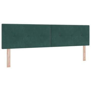 Vidaxl Vzglavje Temno zelena 180 cm Žamet